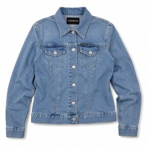 Calvin Klein Jeans Denim Jacket Light Wash Stretch Trucker Women's Small
